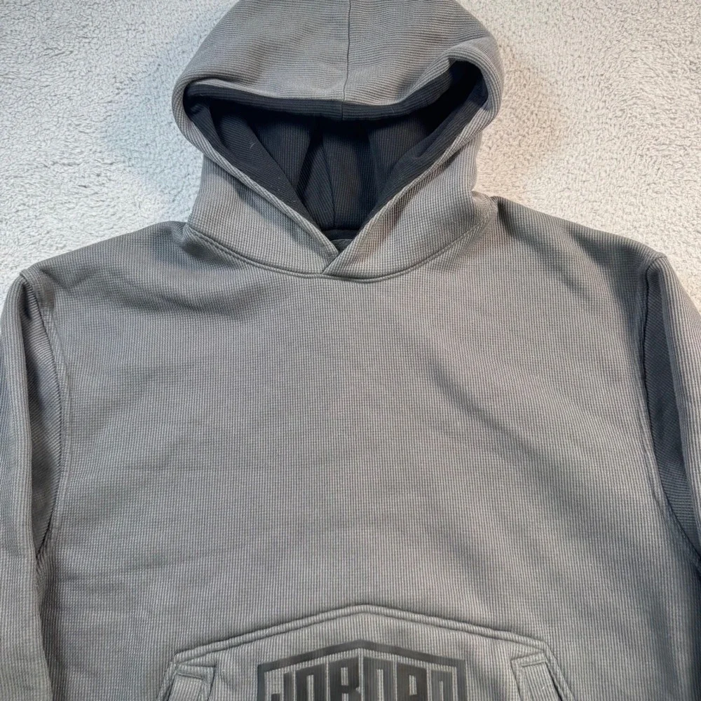 Jordan Mens Waffle Knit Pullover Hoodie Gray XL Jumpman Logo RN56323 10701